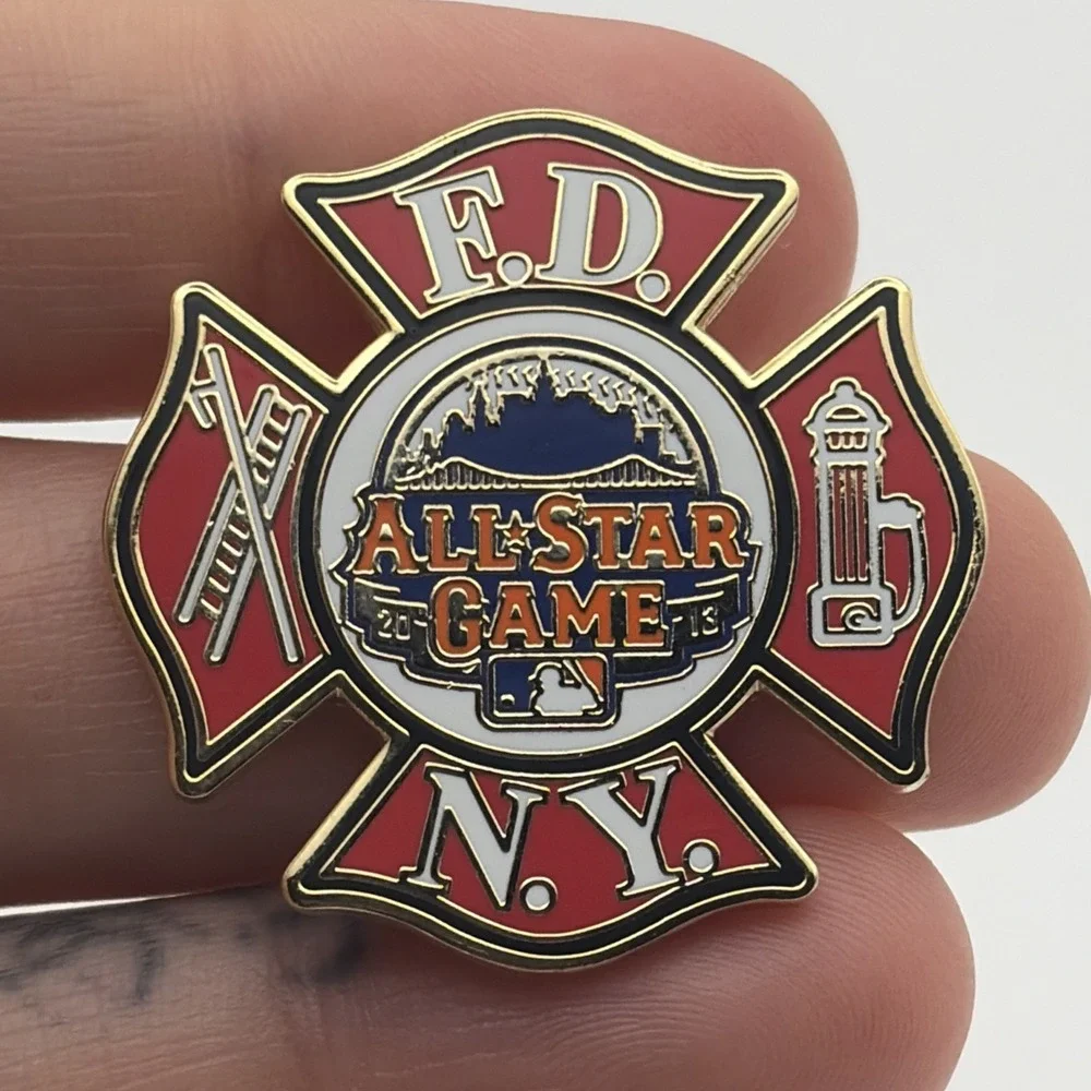 2018 MLB All Star Game ASG NYC New York Fire Department Baseball Lapel Hat Pin